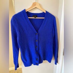 Royal blue cashmere wool J Crew cardigan
